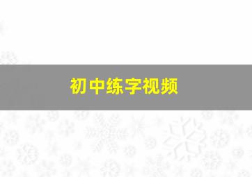 初中练字视频