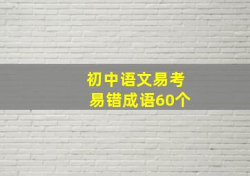 初中语文易考易错成语60个