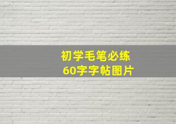 初学毛笔必练60字字帖图片