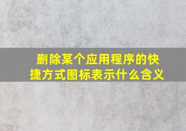 删除某个应用程序的快捷方式图标表示什么含义