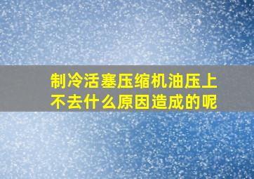 制冷活塞压缩机油压上不去什么原因造成的呢