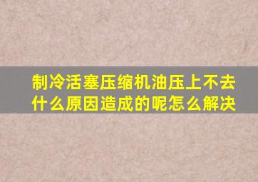 制冷活塞压缩机油压上不去什么原因造成的呢怎么解决