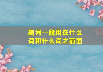 副词一般用在什么词和什么词之前面