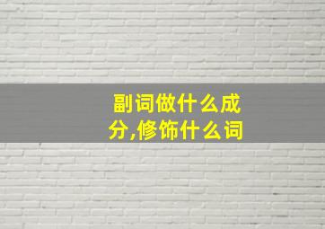 副词做什么成分,修饰什么词