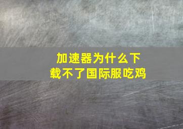 加速器为什么下载不了国际服吃鸡