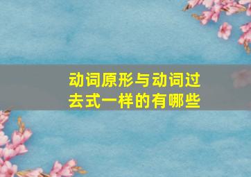 动词原形与动词过去式一样的有哪些