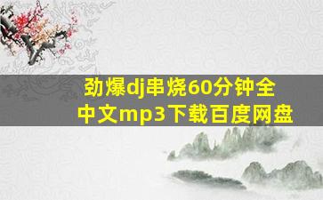 劲爆dj串烧60分钟全中文mp3下载百度网盘