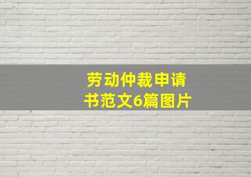 劳动仲裁申请书范文6篇图片