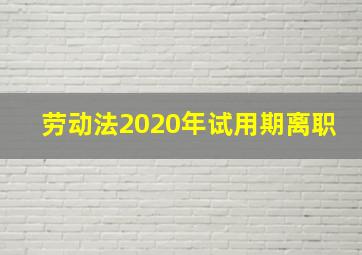 劳动法2020年试用期离职