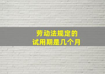 劳动法规定的试用期是几个月