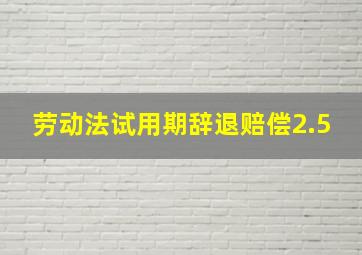 劳动法试用期辞退赔偿2.5