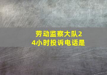 劳动监察大队24小时投诉电话是