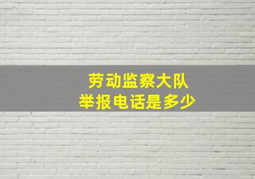 劳动监察大队举报电话是多少