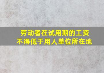 劳动者在试用期的工资不得低于用人单位所在地