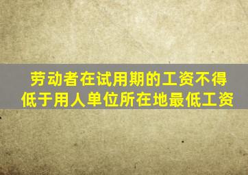 劳动者在试用期的工资不得低于用人单位所在地最低工资