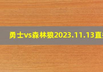 勇士vs森林狼2023.11.13直播