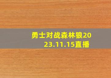 勇士对战森林狼2023.11.15直播