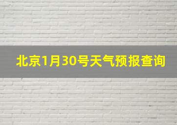 北京1月30号天气预报查询