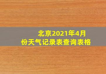 北京2021年4月份天气记录表查询表格