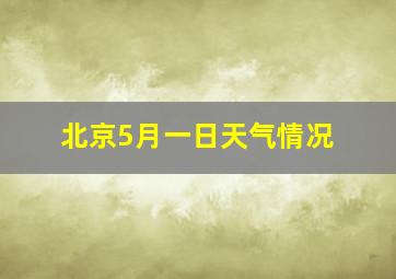 北京5月一日天气情况