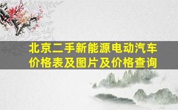 北京二手新能源电动汽车价格表及图片及价格查询