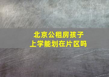 北京公租房孩子上学能划在片区吗