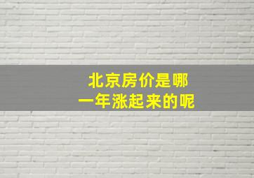 北京房价是哪一年涨起来的呢