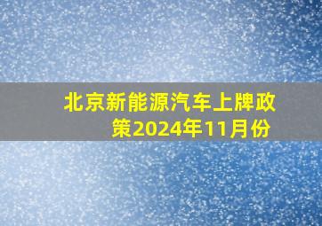 北京新能源汽车上牌政策2024年11月份