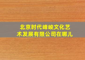 北京时代峰峻文化艺术发展有限公司在哪儿