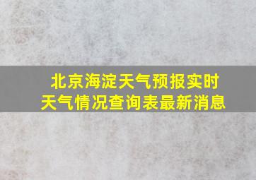 北京海淀天气预报实时天气情况查询表最新消息