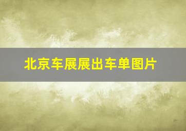 北京车展展出车单图片