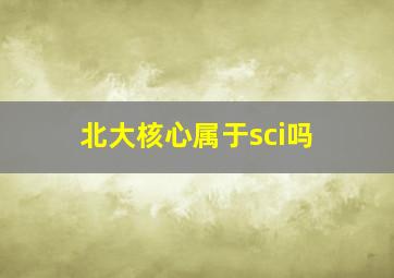 北大核心属于sci吗