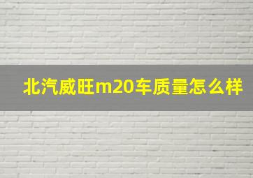 北汽威旺m20车质量怎么样