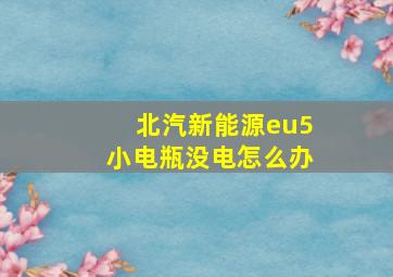 北汽新能源eu5小电瓶没电怎么办