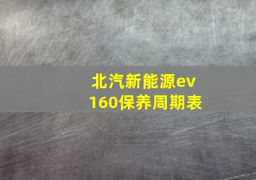 北汽新能源ev160保养周期表