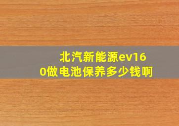 北汽新能源ev160做电池保养多少钱啊