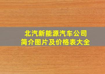 北汽新能源汽车公司简介图片及价格表大全