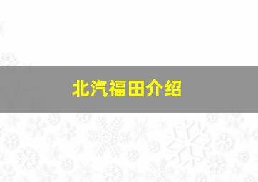 北汽福田介绍