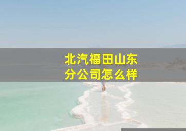 北汽福田山东分公司怎么样