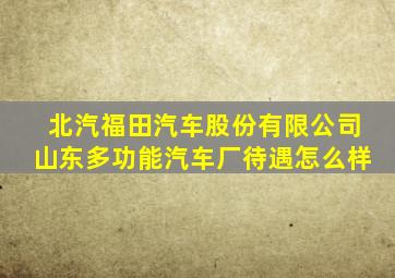 北汽福田汽车股份有限公司山东多功能汽车厂待遇怎么样