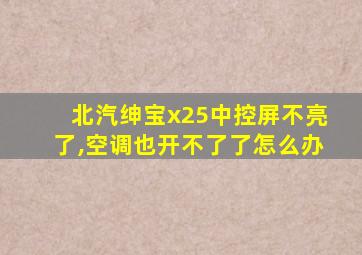 北汽绅宝x25中控屏不亮了,空调也开不了了怎么办