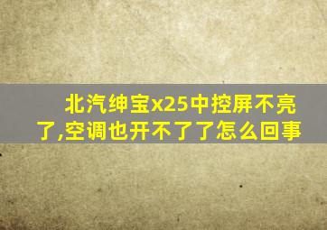 北汽绅宝x25中控屏不亮了,空调也开不了了怎么回事