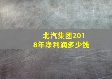 北汽集团2018年净利润多少钱