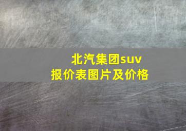 北汽集团suv报价表图片及价格