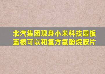 北汽集团现身小米科技园板蓝根可以和复方氨酚烷胺片