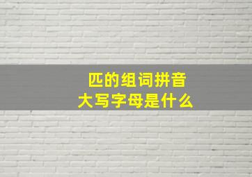 匹的组词拼音大写字母是什么