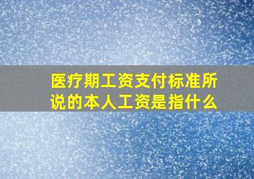 医疗期工资支付标准所说的本人工资是指什么