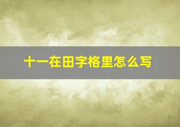 十一在田字格里怎么写