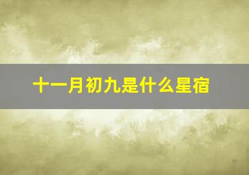 十一月初九是什么星宿