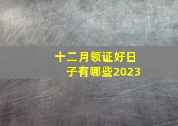 十二月领证好日子有哪些2023